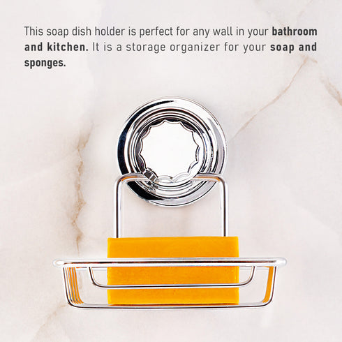 Soap Dish Holder with Powerful Vacuum Suction Cup